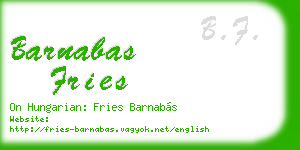 barnabas fries business card